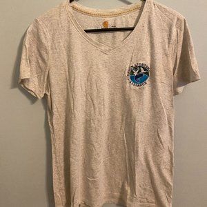 Carhartt Light Gray Womens V-Neck Tee - Large